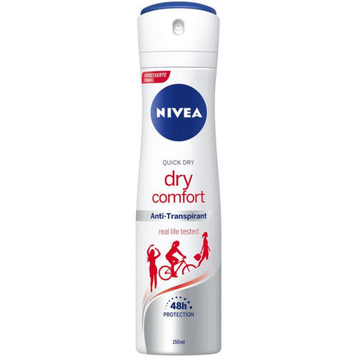 اسپری ضد تعریق زنانه نیوا مدل Dry Comfort حجم ۲۰۰ میل ضد حساسیت