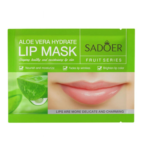 ماسک لب ورقه ای سادور (Sadoer) مدل Aloe Vera نرم کننده