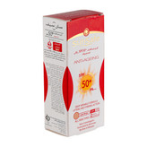 ضد آفتاب کرم پودری +SPF50 سان سیف SunSafe رنگ بژ طبیعی ضد چروک ANTI-AGEING مناسب انواع پوست حجم 50 میلی لیتر