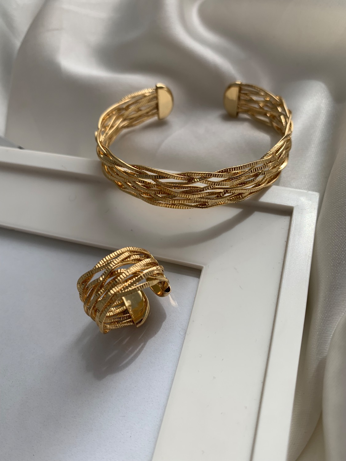 انگشتر فشن گره باز گلد